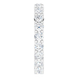 10K Gold Round Lab-Grown Diamond Shared-Prong Eternity Band – 3 mm Stones - White Gold - view 4