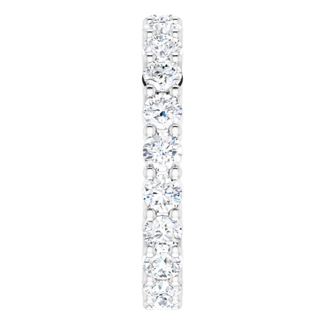 10K Gold Round Lab-Grown Diamond Shared-Prong Eternity Band – 3 mm Stones - White Gold - view 4