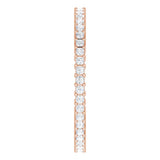 10K Gold Square Natural Diamond Shared-Prong Eternity Band – 1.25x1.25 mm Stones - Rose Gold - view 4