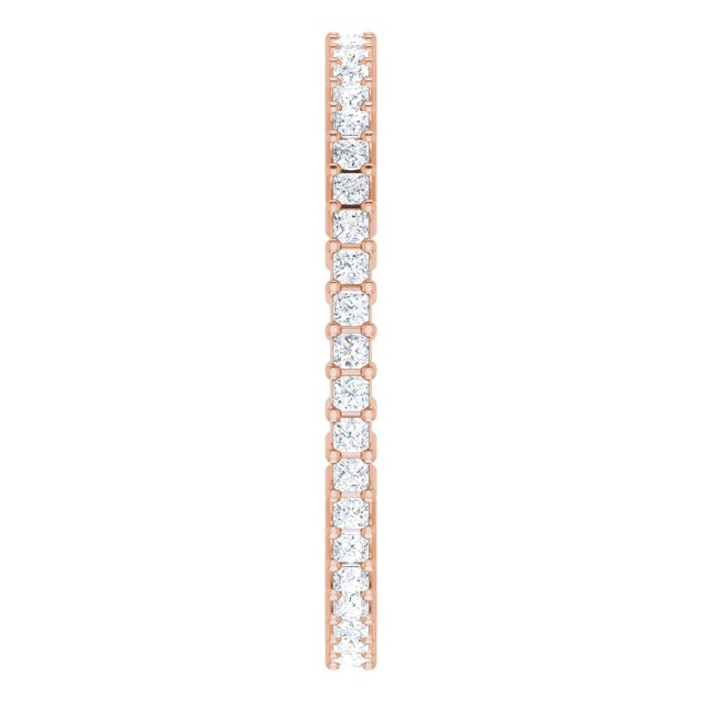 10K Gold Square Natural Diamond Shared-Prong Eternity Band – 1.25x1.25 mm Stones - Rose Gold - view 4