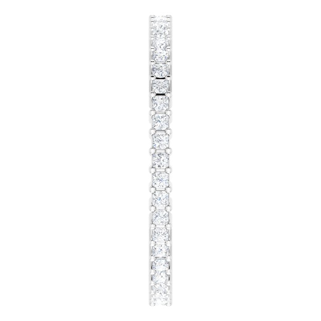 10K Gold Square Lab-Grown Diamond Shared-Prong Eternity Band – 1.25x1.25 mm Stones - White Gold - view 4