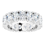 10K Gold Oval Lab-Grown Diamond Shared-Prong Eternity Band – 6x4 mm Stones - White Gold - view 3