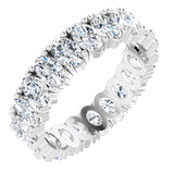 14K Gold Oval Lab-Grown Diamond Shared-Prong Eternity Band – 5x3 mm Stones - White Gold