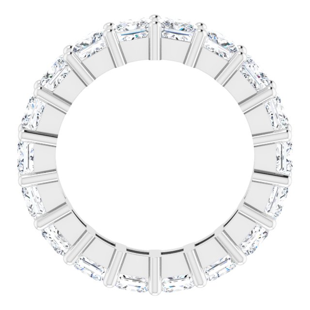 10K Gold Square Natural Diamond Shared-Prong Eternity Band – 4x4 mm Stones - White Gold - view 2