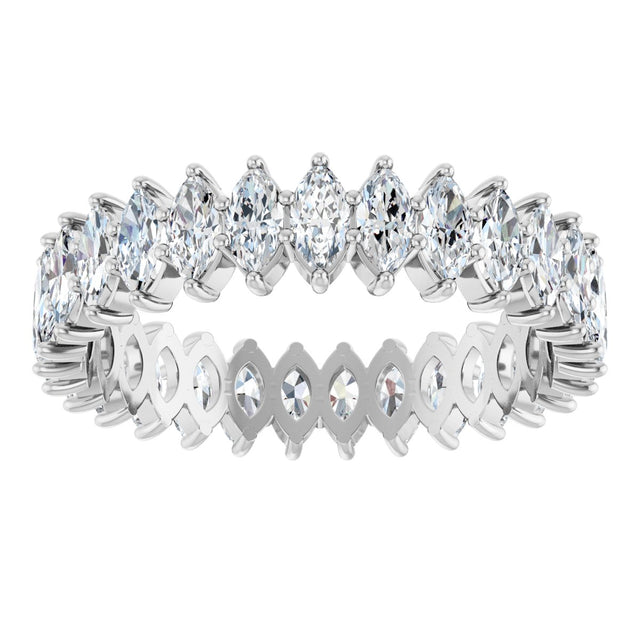 Platinum Marquise Lab-Grown Diamond Shared-Prong Eternity Band – 4x2 mm Stones - view 3