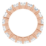 10K Gold Square Lab-Grown Diamond Shared-Prong Eternity Band – 4x4 mm Stones - Rose Gold - view 2