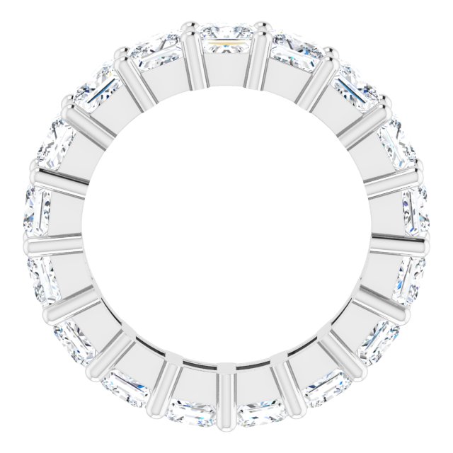 10K Gold Square Lab-Grown Diamond Shared-Prong Eternity Band – 4x4 mm Stones - White Gold - view 2