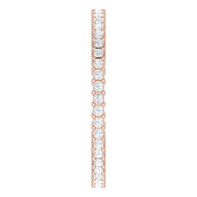 14K Gold Square Lab-Grown Diamond Shared-Prong Eternity Band – 1.25x1.25 mm Stones - Rose Gold - view 4