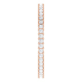 10K Gold Square Natural Diamond Shared-Prong Eternity Band – 1.25x1.25 mm Stones - Rose Gold - view 4