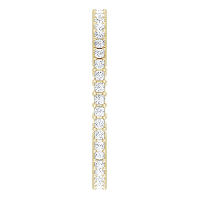 14K Gold Square Lab-Grown Diamond Shared-Prong Eternity Band – 1.25x1.25 mm Stones - Yellow Gold - view 4