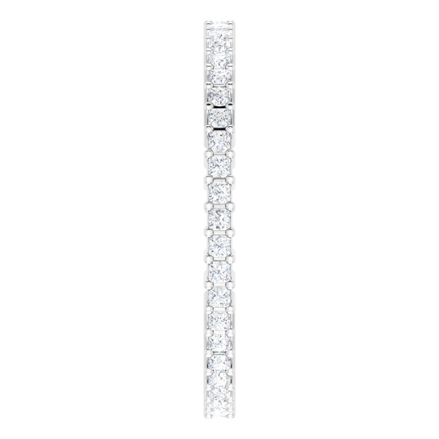 10K Gold Square Lab-Grown Diamond Shared-Prong Eternity Band – 1.25x1.25 mm Stones - White Gold - view 4