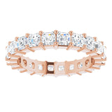 14K Gold Asscher Lab-Grown Diamond Shared-Prong Eternity Band – 3x3 mm Stones - Rose Gold - view 3
