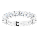 Platinum Asscher Lab-Grown Diamond Shared-Prong Eternity Band – 3x3 mm Stones - view 3