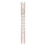 10K Gold Square Natural Diamond Shared-Prong Eternity Band – 1.5x1.5 mm Stones - Rose Gold - view 4