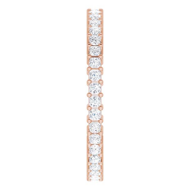 10K Gold Square Natural Diamond Shared-Prong Eternity Band – 1.5x1.5 mm Stones - Rose Gold - view 4