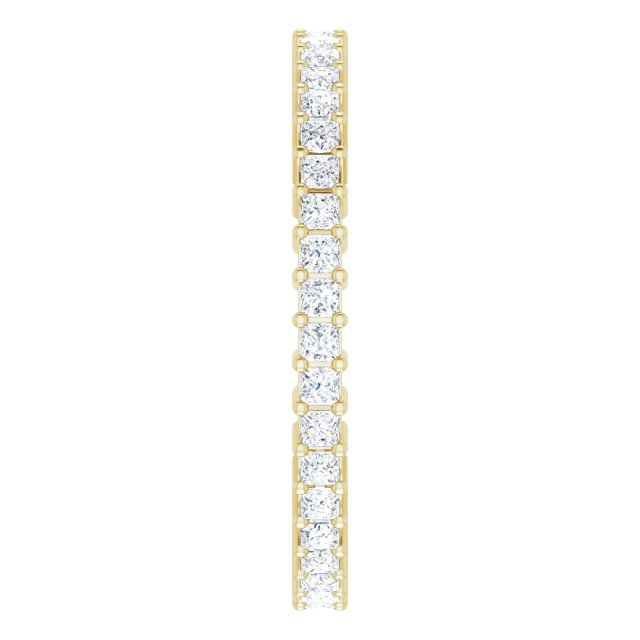 14K Gold Square Lab-Grown Diamond Shared-Prong Eternity Band – 1.5x1.5 mm Stones - Yellow Gold - view 4