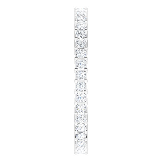 10K Gold Square Lab-Grown Diamond Shared-Prong Eternity Band – 1.5x1.5 mm Stones - White Gold - view 4