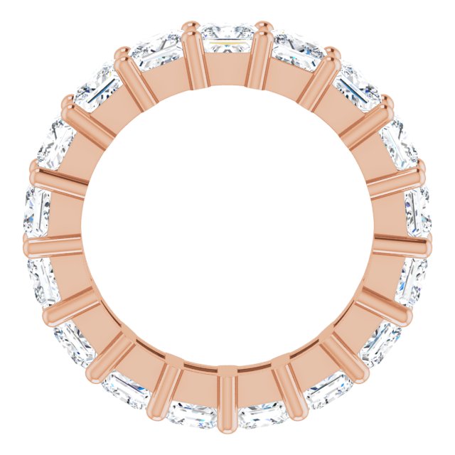 10K Gold Square Lab-Grown Diamond Shared-Prong Eternity Band – 4x4 mm Stones - Rose Gold - view 2