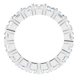10K Gold Square Lab-Grown Diamond Shared-Prong Eternity Band – 4x4 mm Stones - White Gold - view 2