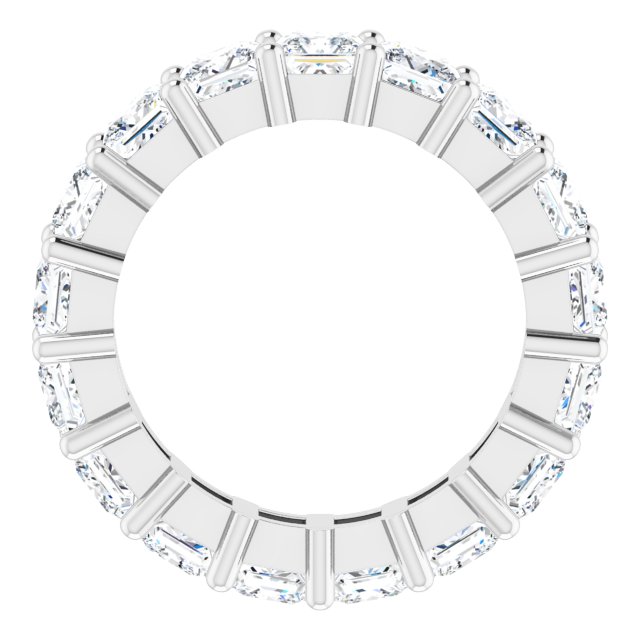 10K Gold Square Lab-Grown Diamond Shared-Prong Eternity Band – 4x4 mm Stones - White Gold - view 2
