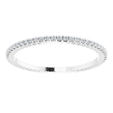 10K Gold Round Lab-Grown Diamond Shared-Prong Eternity Band – 1 mm Stones - White Gold - view 3
