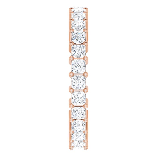 10K Gold Square Lab-Grown Diamond Shared-Prong Eternity Band – 2.25x2.25 mm Stones - Rose Gold - view 4