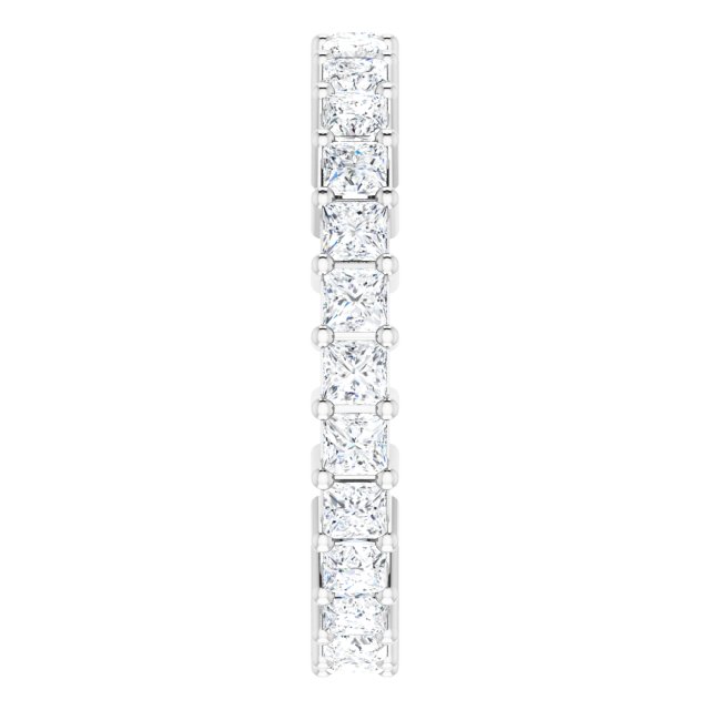 10K Gold Square Natural Diamond Shared-Prong Eternity Band – 2.25x2.25 mm Stones - White Gold - view 4