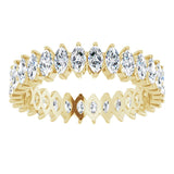 14K Gold Marquise Lab-Grown Diamond Shared-Prong Eternity Band – 4x2 mm Stones - Yellow Gold - view 3