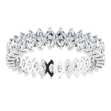 Platinum Marquise Lab-Grown Diamond Shared-Prong Eternity Band – 4x2 mm Stones - view 3