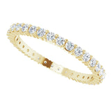 10K Gold Round Natural Diamond Shared-Prong Eternity Band – 2 mm Stones - Yellow Gold - view 5