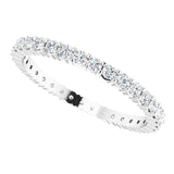 10K Gold Round Natural Diamond Shared-Prong Eternity Band – 2 mm Stones - White Gold - view 5