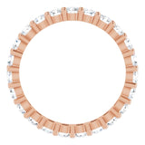 10K Gold Round Lab-Grown Diamond Shared-Prong Eternity Band – 2.75 mm Stones - Rose Gold - view 2