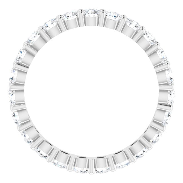 10K Gold Round Natural Diamond Shared-Prong Eternity Band – 2.75 mm Stones - White Gold - view 2