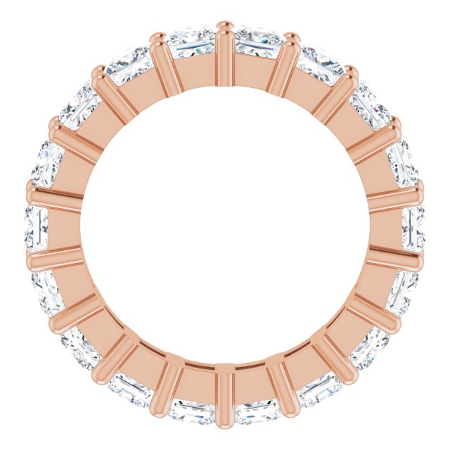 10K Gold Square Lab-Grown Diamond Shared-Prong Eternity Band – 3.5x3.5 mm Stones - Rose Gold - view 2