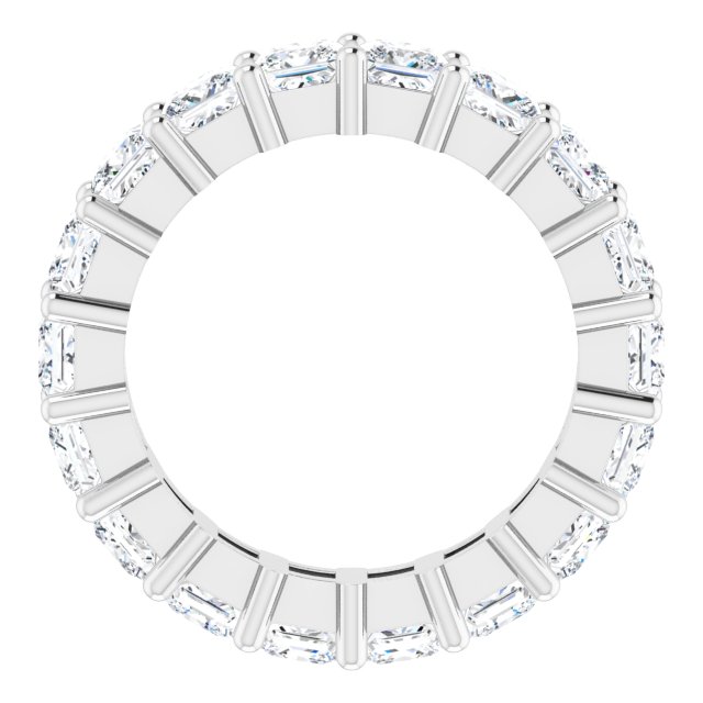 10K Gold Square Lab-Grown Diamond Shared-Prong Eternity Band – 3.5x3.5 mm Stones - White Gold - view 2
