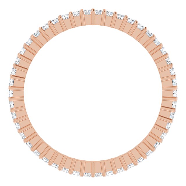 10K Gold Square Lab-Grown Diamond Shared-Prong Eternity Band – 1.25x1.25 mm Stones - Rose Gold - view 2