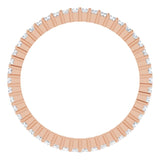 10K Gold Square Natural Diamond Shared-Prong Eternity Band – 1.25x1.25 mm Stones - Rose Gold - view 2