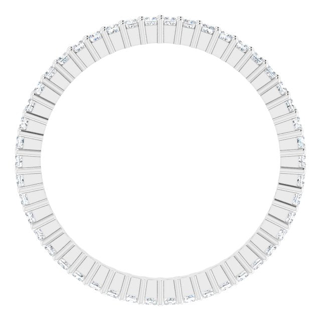 10K Gold Square Lab-Grown Diamond Shared-Prong Eternity Band – 1.25x1.25 mm Stones - White Gold - view 2