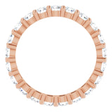 10K Gold Round Natural Diamond Shared-Prong Eternity Band – 3 mm Stones - Rose Gold - view 2