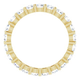 14K Gold Round Lab-Grown Diamond Shared-Prong Eternity Band – 3 mm Stones (1 3/4–2 1/3 CTW) - Yellow Gold - view 2