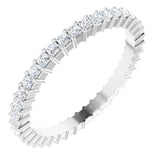 10K Gold Square Natural Diamond Shared-Prong Eternity Band – 1.5x1.5 mm Stones - White Gold