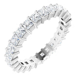 10K Gold Square Lab-Grown Diamond Shared-Prong Eternity Band – 2.5x2.5 mm Stones - White Gold