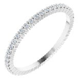 10K Gold Round Lab-Grown Diamond Shared-Prong Eternity Band – 1.3 mm Stones - White Gold