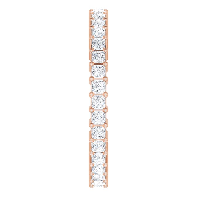 14K Gold Square Lab-Grown Diamond Shared-Prong Eternity Band – 1.75x1.75 mm Stones - Rose Gold - view 4
