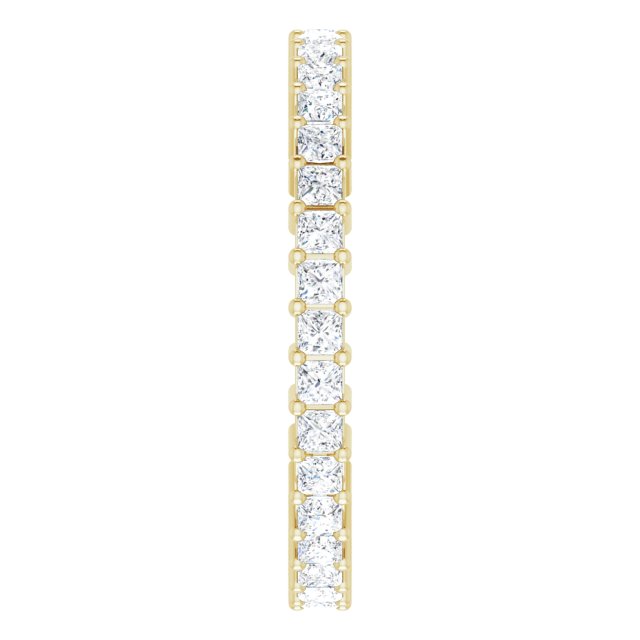 14K Gold Square Lab-Grown Diamond Shared-Prong Eternity Band – 1.75x1.75 mm Stones - Yellow Gold - view 4