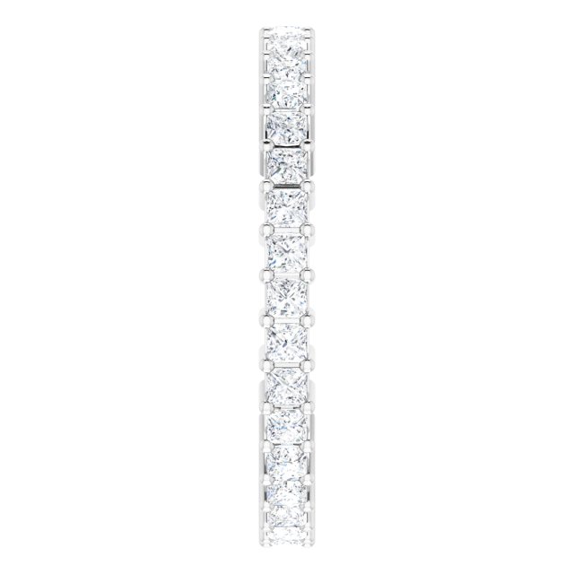 10K Gold Square Natural Diamond Shared-Prong Eternity Band – 1.75x1.75 mm Stones - White Gold - view 4