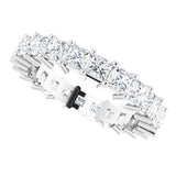 10K Gold Square Lab-Grown Diamond Shared-Prong Eternity Band – 3x3 mm Stones - White Gold - view 5