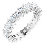 10K Gold Square Natural Diamond Shared-Prong Eternity Band – 3.25x3.25 mm Stones - White Gold