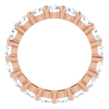 10K Gold Round Natural Diamond Shared-Prong Eternity Band – 3.75 mm Stones - Rose Gold - view 2