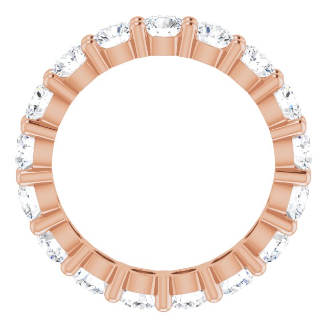10K Gold Round Natural Diamond Shared-Prong Eternity Band – 3.75 mm Stones - Rose Gold - view 2